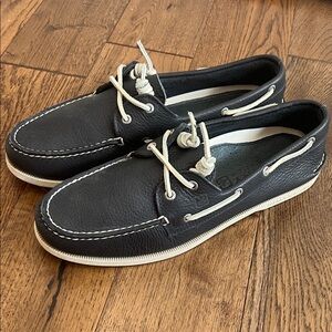 Sperry Navy Leather Boat Shoes